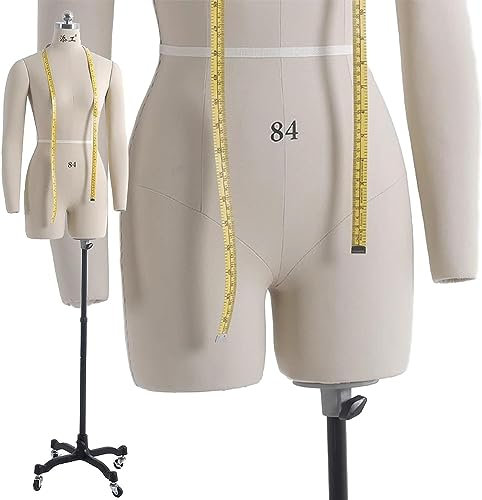 AviiSo Schaufensterpuppe zum Nähen, Ansteckbare Körperform mit 2 weichen Armen, Schneiderbüste auf Rädern, Volle Größe für Erwachsene ( Size : XXL-88 )