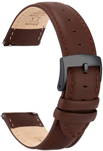 OTTOODY Leder Uhrenarmband 22-16mm mit Schnellverschluß für Damen & Herren - Hochwertige Ersatz Armband für Uhr & Smartwatch