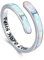 Glaube Liebe Hoffnung Ring Weiß Opal Ring 925er Sterling Silber Verstellbarer Ringe Damen Opal Schmuck für Frauen Mädchen Geburtstag