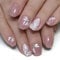 24pcs Short False Nails, Nude Pink Stick on Nails Butterfly Rhinestone Press on Nails Removable Glue-on Nails Fake Nails Acrylic Full Cover Nails Women Girls Nail Art Accessories