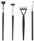 Salbsever 4PCS Mascara Fan Brush, Black, Synthetic Bristles, Aluminium Ferrule, Wooden Handle, Wand, For Mascara