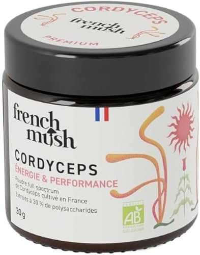 Cordyceps Bio en Poudre - 30g Vegan - Champignon Pour Bien-Être, Performances Physiques, Énergie - Se Mélange à Alimentation ou Boisson - Cordyceps Mushroom Testé en Laboratoire, Fabriqué en France