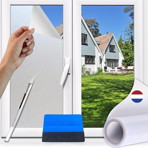 Cover - Película de Ventana antirreflectante, película Opaca con raspador para Cristal antirrayos UV Esmerilado para Cuarto de baño, Cocina, Oficina y hogar (120x200)