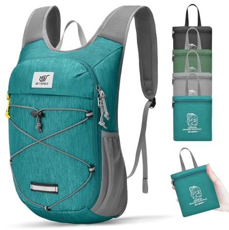SKYSPER Foldable Hiking Backpack - 10L Small Lightweight Daypack Breathable Travel Backpacks for Men Women