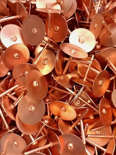 Copper Disc Rivets 20mm Long x 0.4mm Thick Slate Roof Pin Rivet Slate Roof Pin Rivet Disc Cement Roof Slate Pack of 20 Rivets