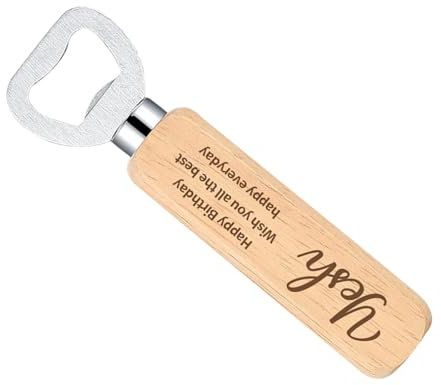 Apribottiglie Birra | apribottiglie per Birra | Apribottiglia Personalizzato | Apribottiglie con Manico in Legno Cavatappi | Birra Portatile Beer Opener Durevole | Regalo Uomo