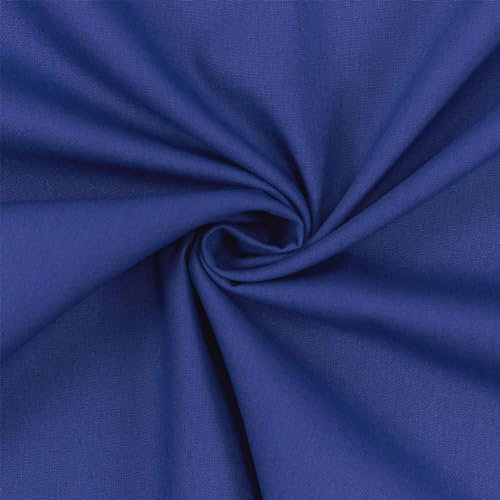 Baumwollstoff Popeline, 100% Baumwolle, Stoff zum Nähen, uni kobaltblau (Länge am Stück: ab 50cm / Breite: 148cm)