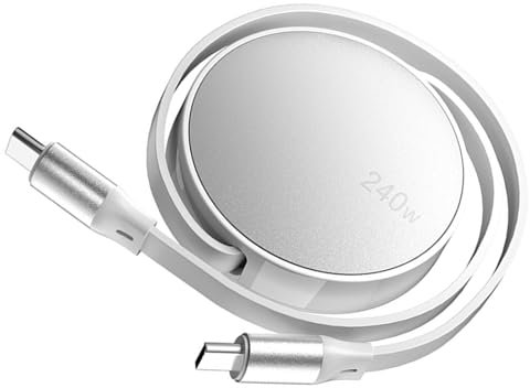 Xuanxi Câble USB C 240 W rétractable USB C vers USB C Câble de charge rapide 480 Mbps Transfert de données Type C Câble de données USB C