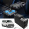Console Centrale avec étagères de Rangement Compatible Avec VW T4 T5 T6 T7 T6.1 2003-2019, Porte-Boisson Téléphone Cuir Noir Brillant Accoudoir Avec USB et Lumières LED, Allume-cigare