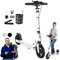 GHBXJX Cityroller Tretroller Erwachsene 150 kg Tragkraft, City Roller Kinder 8 Jahre, 200mm Big Wheel Kids Scooter mit Bremsen und Stoßdämpfern, Kickboard Klappbar & Höhenverstellbar,Weiß