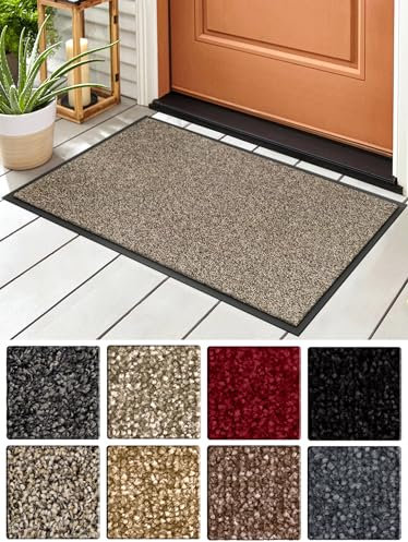 Carpet Diem Prestige Schmutzfangmatte schön und haltbar, Premium Fußmatte innen & außen - Sauberlaufmatte für Eingangsbereich, Flur & Haustür - Beige-Schwarz 40x60 cm