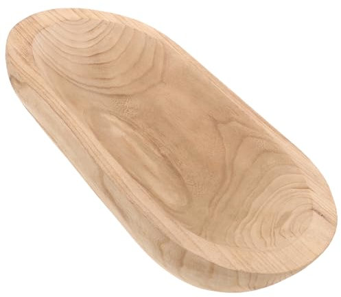 Garneck Cuenco De Madera Decorativo Rústico para Velas y Frutas Cuenco Artesanal para Mesa y Centro De Mesa para Hogar Estilo Campo Natural