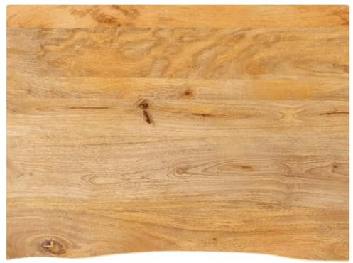 vidaXL Tischplatte, Holzplatte mit Baumkante, Massivholzplatte für Esstisch Couchtisch, Ersatztischplatte, 80x60x3,8cm Massivholz Mango