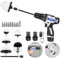 16.8V Cordless Drill, Battery Power Drill Drivers, Electric Screwdriver Kit, Small Combi Drill with 2 Batteries 1.5Ah and Charger and 5 Pack Drill Brush Power Scrubber Cleaning Brush Attachment Set