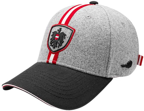 Österreich Adler Filz Kappe - Stylische Kappe, Verstellbar und Bequem, Hochwertige Stickerei, Atmungsaktiv und Pflegeleicht, Ideal für Freizeit und Sport, Tolles Geschenk - Hellgrau