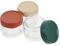 MOBUTOFU Lot de 3 petits bocaux de conservation en verre avec couvercles hermétiques 280 ml pour et les repas Couleurs mélangées