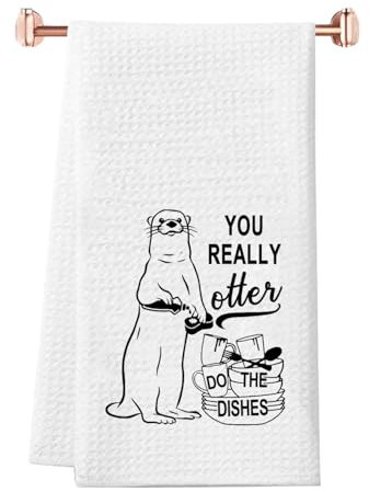 JTOUK Otter Gifts For Otter Lovers Küchentuch You Really Otter Do The Dishes Handtuch Sea Otter Geschenk (Otter Towel EU)