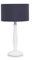 ValueLights Traditional White Wood Candlestick Table Lamp with Navy Blue Fabric Drum Shade for Living Room Bedroom