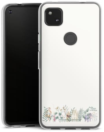 Silikon Hülle kompatibel mit Google Pixel 4a Case transparent Handyhülle Winnie Puuh Disney Eukalyptus
