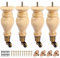 Btowin VCF 22cm Holz Möbelfüße mit Lenkrollen, 4er Set Massivholz Spindel Tischbeine Möbelbeine mit Rollen & vorgebohrten M8 Bolzen & Montageplatten für Schrank Sofa Ottomane Liegestuhl Sessel