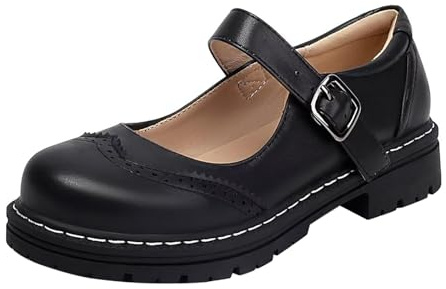 Piattaforma da donna Mary Janes scarpe morbida ecopelle Sweet Toe caviglia Lolita Gothic plateau abito décolleté scarpe eleganti chiuse scarpe basse chunky plateau sandali estivi in pelle laccata