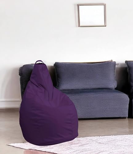 Talamo Italia Pouf Parini, Poltrona Multiuso, Poltroncina Sacco, Pouf poggiapiedi, Made in Italy, 90x90 h120 cm, Viola