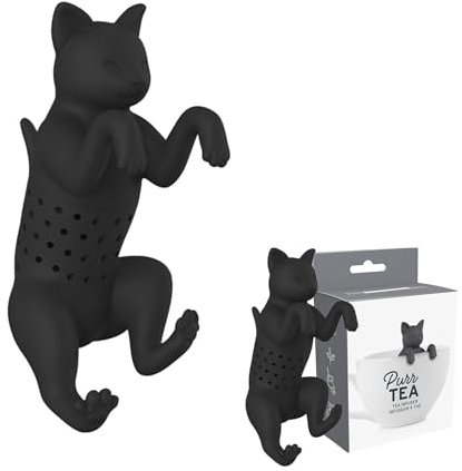 CHSEROK Teesieb für Teekanne, 2 Stück Tee ei für losen Tee, Katzenförmiger Teezubehör, Herausnehmbarer Tee-ei für Teetassen, Teeschalen