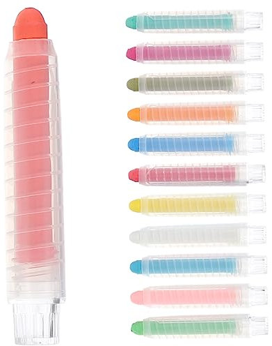 Holibanna 12 Stück 12 Multifunktionskreide Planke Bleistifte zeichnen Buntstift Party wachsmalstifte Kindertisch Kreide für Haushaltslehrer Staubfreier Kreidestift Polymer