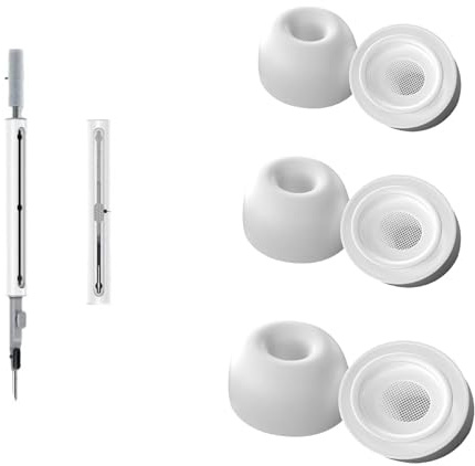 Aiivioll Ersatz-Ohrstöpsel für AirPods Pro/Pro 2 mit Loch zur Geräuschreduzierung, 3 Paar Silikon-Ohrstöpsel für AirPods Pro 2 mit tragbarer Aufbewahrungsbox und passend für die Ladehülle (S/M/L)