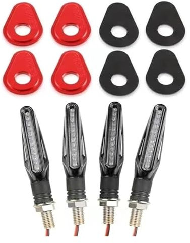 Intermitentes Motocicleta para Yam&aha MT10 MT07 MT-09 2014-2018 Adaptador De Señal De Giro Delantera para Motocicleta Placas De Montaje Luces Freno Indicador Señales Giro(D Red)