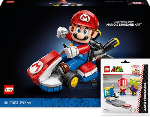 BRICK Flip Lego Mario Kart : Mario & Standard Kart (72037) avec Polybag Lego Toad (30702)