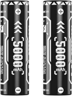 Vyvylabs 21700 Akku-Set Mobile Powerbank, 3.6v 5000mAh 21700 Flat Top Akku für Taschenlampen, Stirnlampen, Power Bank ect, 2 Pack