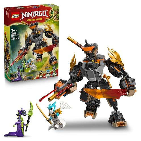 LEGO NINJAGO Cole's Mission Mech & Dragon Zane - Ninja Toy w/an Action Figure, 3 Minifigures and Swords - Birthday Gift for 7+ Year Old Boys & Fans - 71854