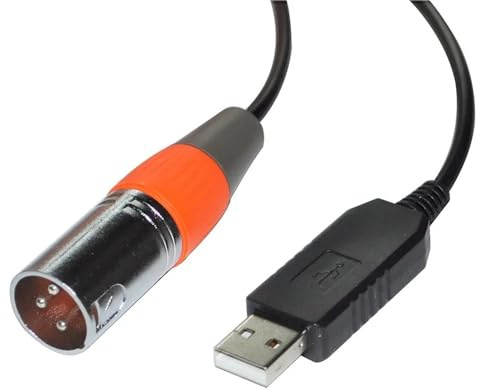 RGKYFUKL Cavo convertitore FT232RL USB a RS485 3 Pin 3 Pin DMX512 DMX 512 XLR Femmina for Controller da palco Freestyler(1m,XLR Male 1)