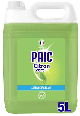 Paic, Liquide Vaisselle Main, Éclat Citron Vert Concentré, Bidon 5 L