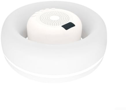 Enceinte flottante pour piscine étanche avec lumières RVB et design compact (blanc)