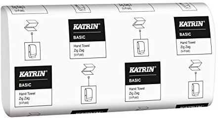Katrin 100669 Basic quality Interleaved Zig Zag hand towels, 1-Ply, natural (Pack of 5000)