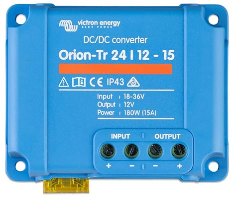 Victron Energy Orion-Tr DC to DC Converter - 24/12V 15A 180W Non-Isolated | IP43 Protected - for Dual Battery Systems
