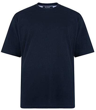 Kam Pure Cotton/Cotton Rich Plain Tee Shirt in Navy in 6XL