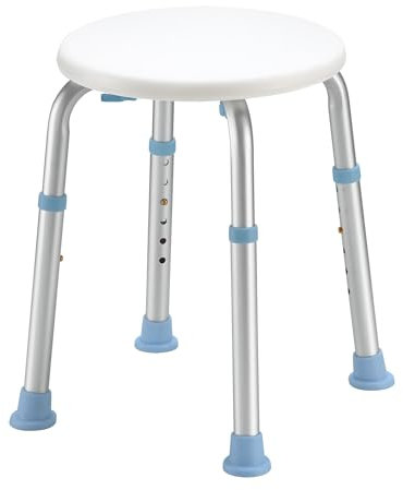 OasisSpace Duschhocker mit Haltegriff, rutschfeste Badewannensitzbank, leicht und langlebig für ältere Menschen, Senioren, Handicap, Behinderte, rund