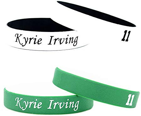 Lorh's store Basketball Stern Unterschrift doppelte Farbe Fans Armbänder Sport absorbieren Schweiß Silikon Armband 4 Stück (Kyrie Irving)