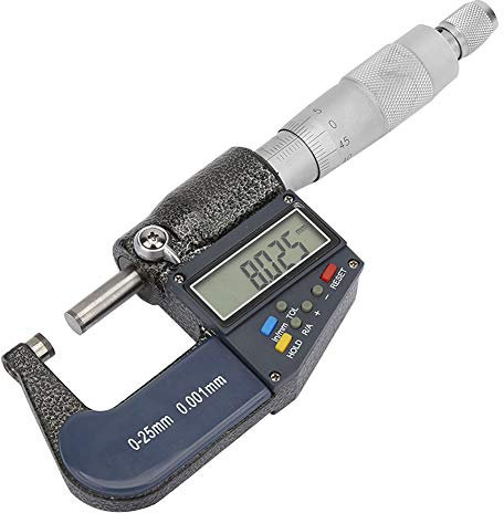 Micrómetro Electrónico Digital Exterior de 0 A 25 Mm de Alta Precisión, Micromedidor de Longitud Con Pantalla Lcd Y Llave