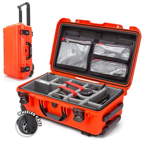 NANUK 935 Pro Photo Kit - Waterproof Hard Case for Camera, with Padded Dividers and Wheels, 56 x 36 x 23 cm - Dustproof and Shockproof, Cabin Luggage (Orange)