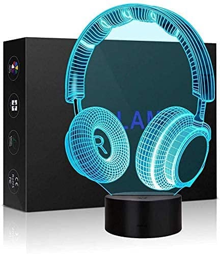 yiyicas Optische Illusions-Lampen, 7 Modelle, optische Touch-Steuerung, LED, Illusion, Nachtlicht, mit Ladekabel für Heimdekoration, Kinder, Star Wars Lüfter (Fußball)