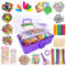 obqo Jumbo Art and Craft Supplies for Kids, Toddler DIY Craft Art Supply Set Included Pipe Cleaners, Pom Poms, Feather, Folding Storage Box - All in One for Craft DIY Supplies, Purple