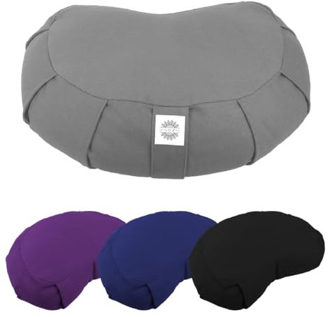Vivezen - Pouf, zafu, coussin de méditation, yoga - Demi-lune - 44 x 27 x 13 cm - Plusieurs coloris