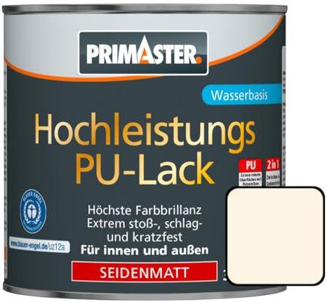 Primaster PU Lack RAL 9001 125 ml für Innen- und Außen hoch deckend