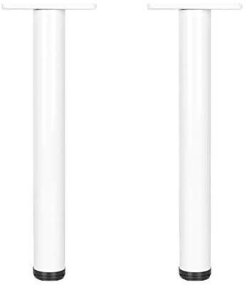 2 Support de Pieds de Table en Métal Réglage Bureaux Jambes Pattes de Tables Informatiques Pieds de Tables de Bar Remplacement de Tables à Manger,Quincaillerie du Meuble,Blanc(110cm)