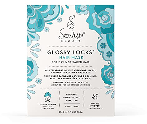 Seoulista Beauty Glossy Locks Haarmaske | Pflegen Sie Ihr Haar und Ihre Kopfhaut | Von Haarpflegeprofis genehmigt | Wiederherstellung von geschädigtem Haar zurück |