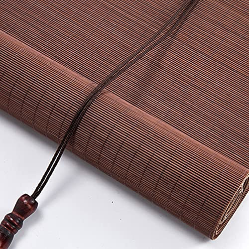 Zhaomi Natur-Bambusrollo,Retro-Bambusraffrollo,Handgewebtes ?Verdunkelungsrollos,Verwendet für Lnnen-/Außenschattierungswände,Hebefensterläden,Decken-Oder Wandmontage (60 * 140cm/24 * 55in)